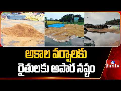 అకాల వర్షాలకు రైతులకు అపార నష్టం | Farmers Huge Loss Due To Sudden Rains In Peddapalli Dist | hmtv - HMTVNEWS