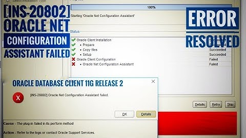 Installation of Oracle SQL 11-g | [INS-20802]Oracle Net Configuration Assistant Failed, Error(Hindi)
