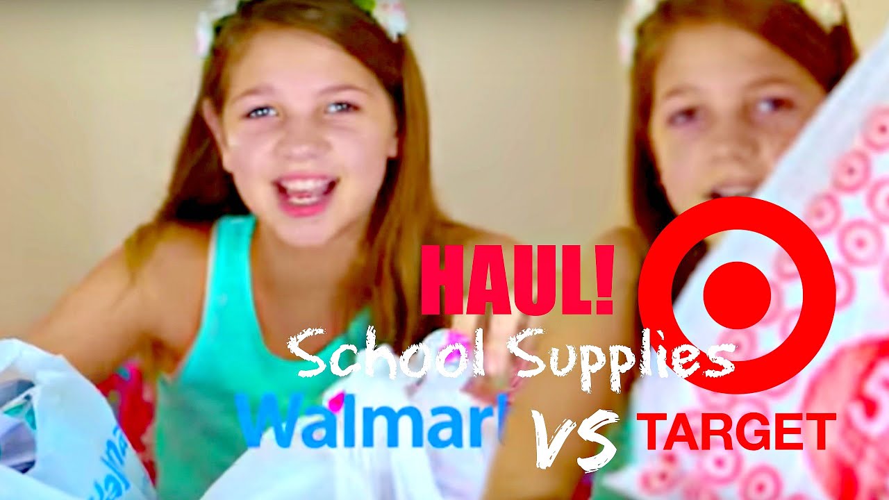 Back to School HAUL & shopping Walmart v Target Annie & Hope best friends YouTube