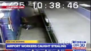 VIDEO   Miami Airport Luggage Handlers TSA Caught Stealing from Passengers Lugga