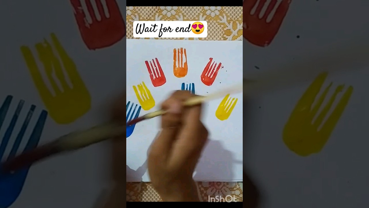 fork painting|fork flower painting|