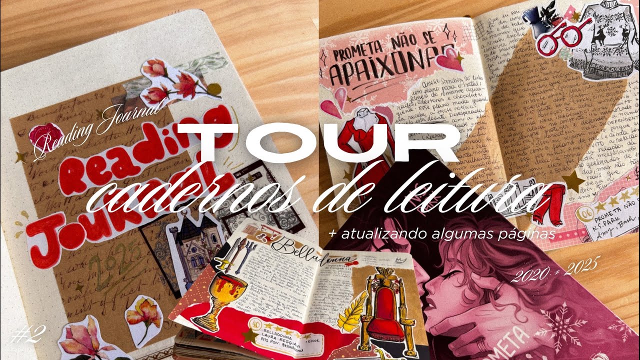 TOUR PELOS MEUS CADERNOS DE LEITURA | 2020 - 2025 + Atualizando algumas páginas do Reading Journal