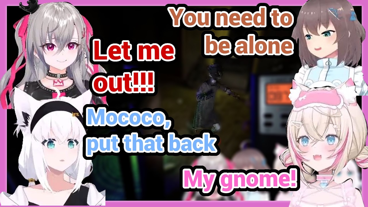 Mococo Found Gnome While They Lock Scared Riona in The Ghost Room Alone ft Fubuki and Matsuri!!