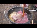 ミニマルハンモックキャンプ～焚き火で牛すね肉の赤ワイン煮込み～必要最低限の道具…