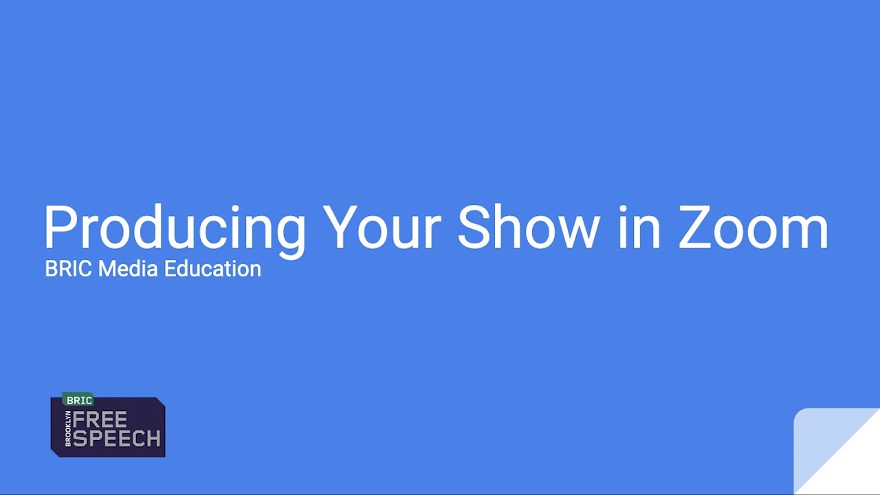 Producing Your Show in Zoom Tutorial YouTube
