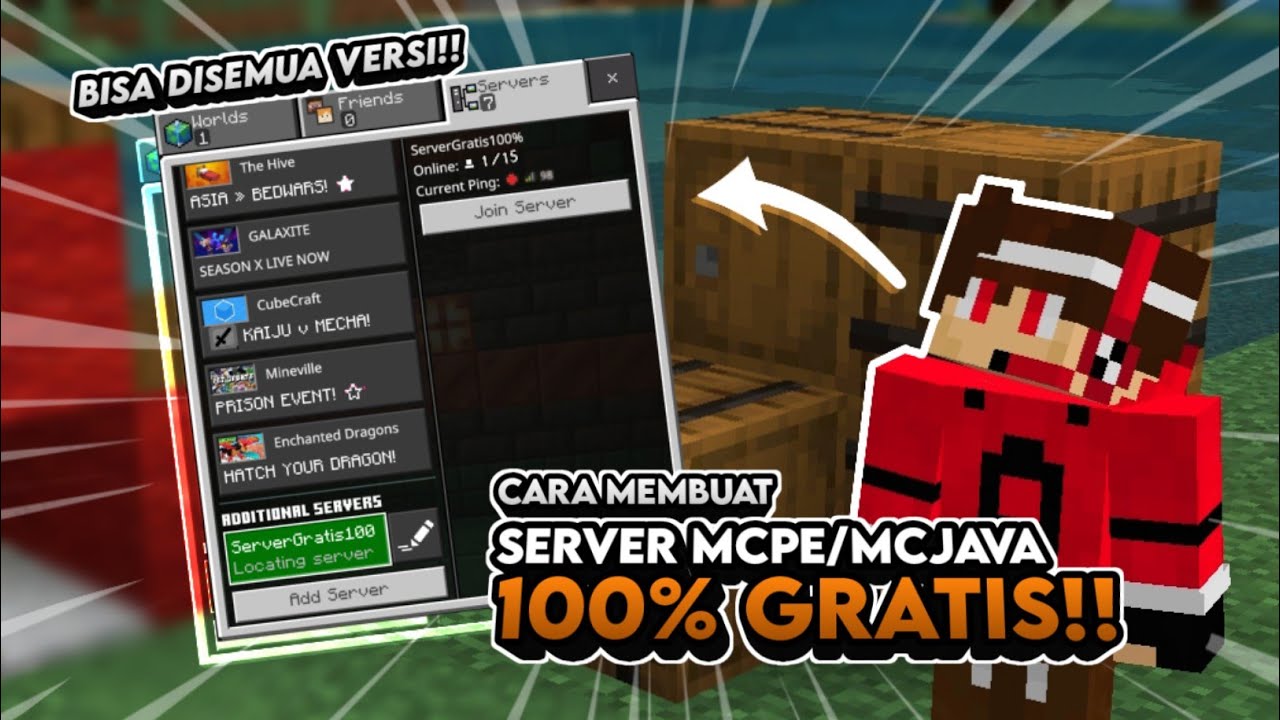 CARA MEMBUAT SERVER MINECRAT GRATIS TERBARU 2024 - No Lag (BISA DISEMUA ...