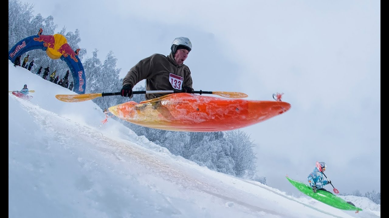 snow kayaking - youtube