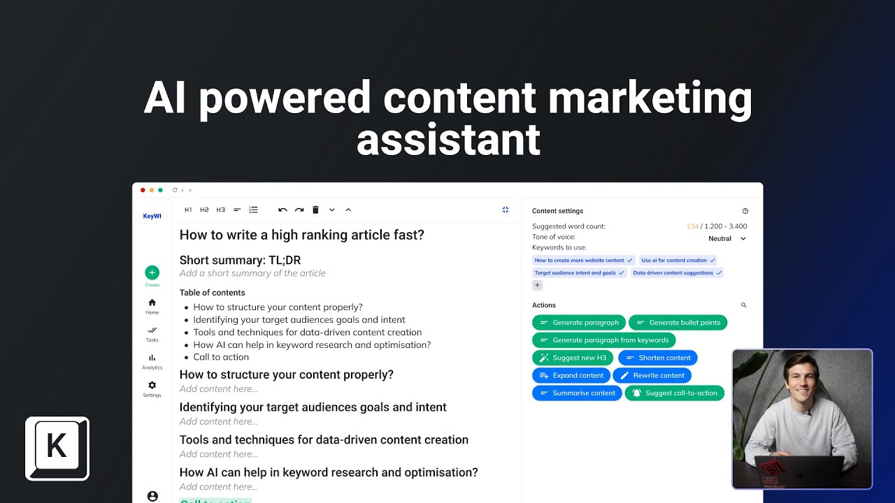 Welcome to KeyWI - AI Content Marketing Assistant - YouTube