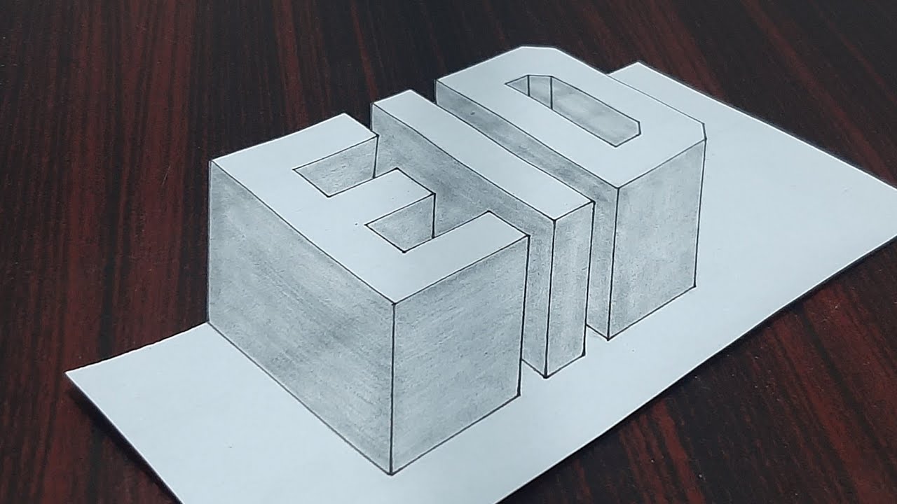 How to draw 3d Eid - Drawing 3d Eid on paper - Eid drawing - 3d drawing ...