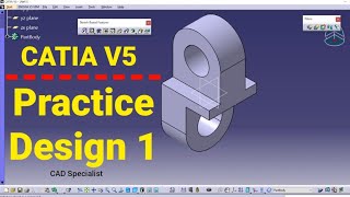 CATIA Training Course Exercises For Beginners - 1 | CATIA V5 Part Design Exercises | #catia #cad
