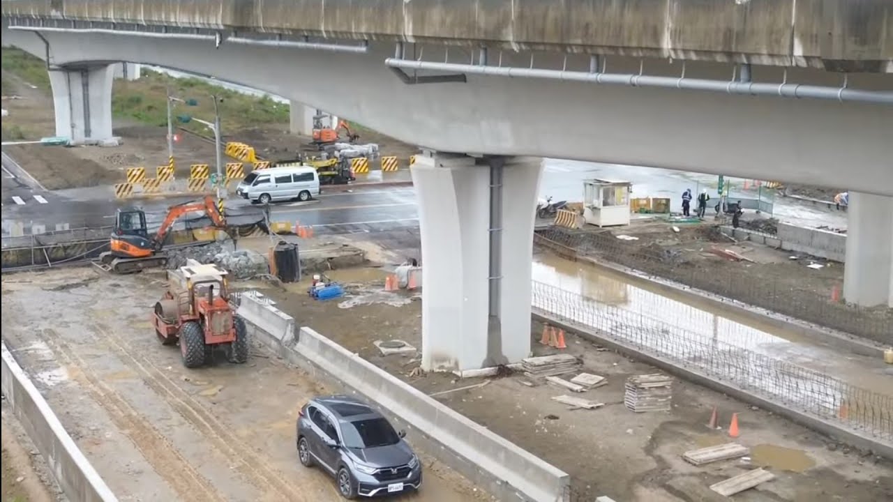 2026.02.27  淡江大橋工程 八里端 下橋匝道 施工觀察 各區最新進度概況 空拍直播