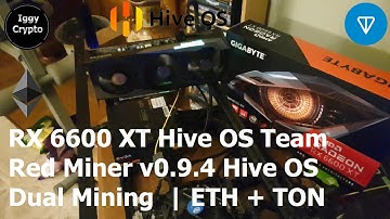 RX 6600 XT Hive OS Team Red Miner v0.9.4 Hive OS Dual Mining  | ETH + TON
