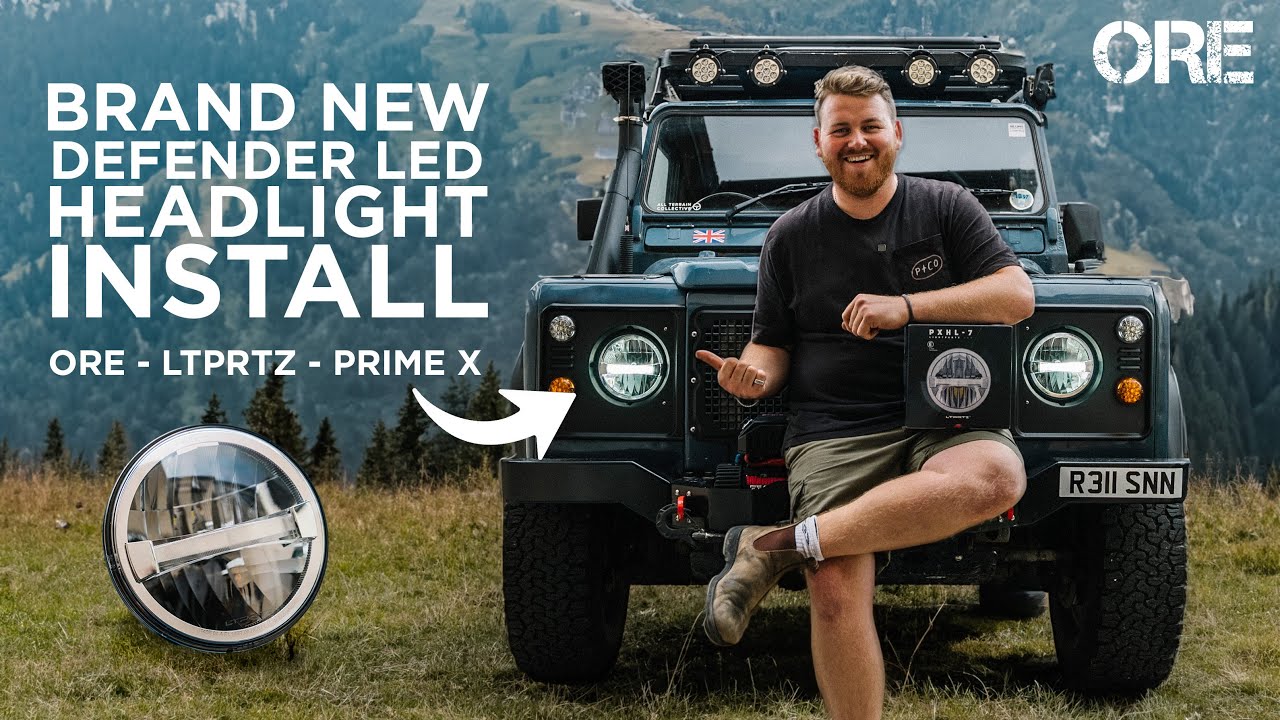 RETRO STYLE LED DEFENDER HEADLIGHT INSTALL - PRIME X - ORE 