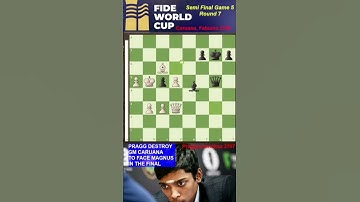 PRAGG DESTROY CARUANA TO FACE MAGNUS CARLSEN IN FIDE WORLD CUP FINAL 2023 #short #chess #carlsen
