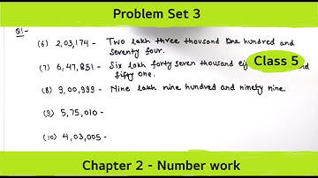Class 5 Math Problem set 3 Number Work /  Maharashtra State Board / Class 5 Problem set 3 SSC Math