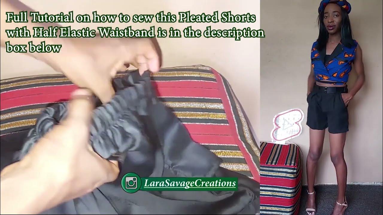 How To SEW A HALF ELASTIC WAISTBAND FLAT FRONT ELASTIC BACK WAISTBAND