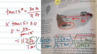 Trig word problem; cars, speed, angles