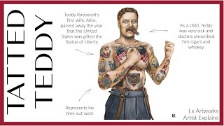 Artist Explains "Tatted Teddy" Portrait Painting - YouTube