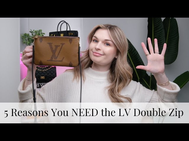 Louis Vuitton Bicolor Monogram Empreinte Leather Double Zip Pochette