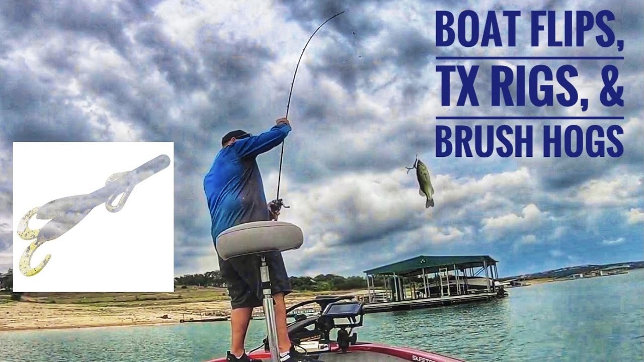 Boat Flips, Texas Rigs, & Brush Hogs!  Bass Fishing is fun