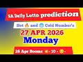 Sa daily lotto prediction of 27 Apr 2026 | South Africa daily lotto Prediction
