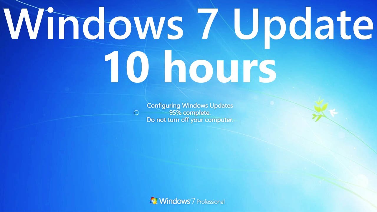 Windows 7 Update Screen REAL COUNT 10 hours 4K Resolution