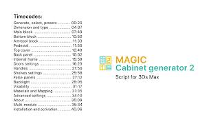 Magic Cabinet generator 2 (script for 3ds max) — Tutorial