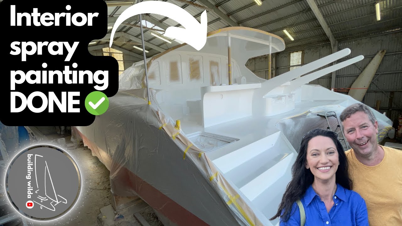 AMAZING Interior BOAT spray painting -S03E16- Building Wilda | Catamaran Build | Restoration | Refit
