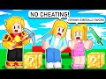 My Little Sister Cheated in Lucky Block Race, So I Called Her MOM! (Roblox Bedwars)