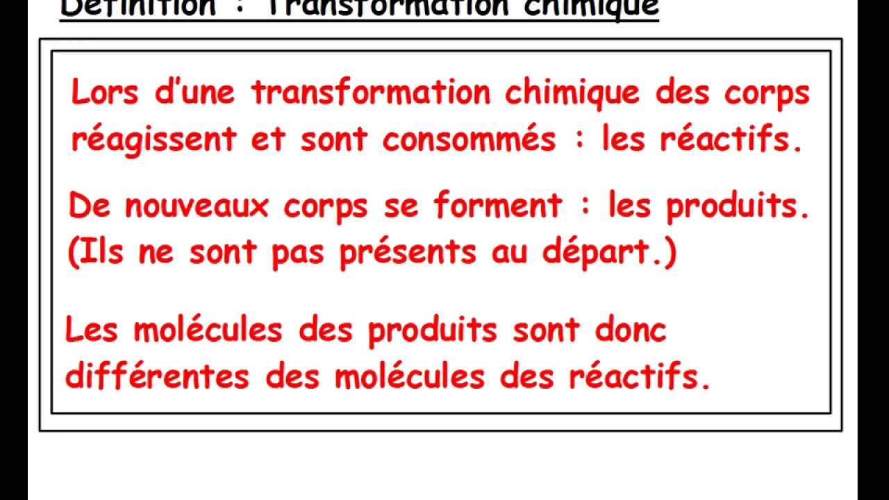 Exercice Transformation Chimique Ou Physique 4ème