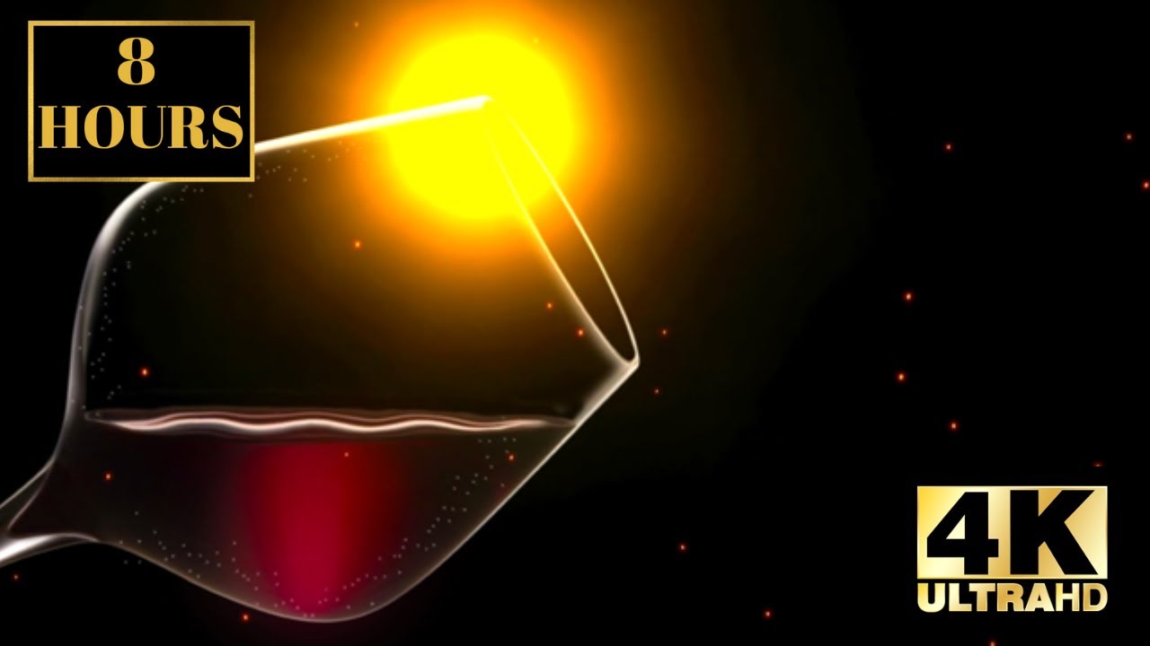 Glass Of Wine Cocktail Alcohol Background Wallpaper Screensaver 8 HOURS 4K With Relaxing Music