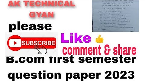 B.COM 1ST SEMESTER PRINCIPAL OF BUSINESS  MANAGEMENT  QUESTION PAPER 2023 KURUKSHETRA UNIVERSITY