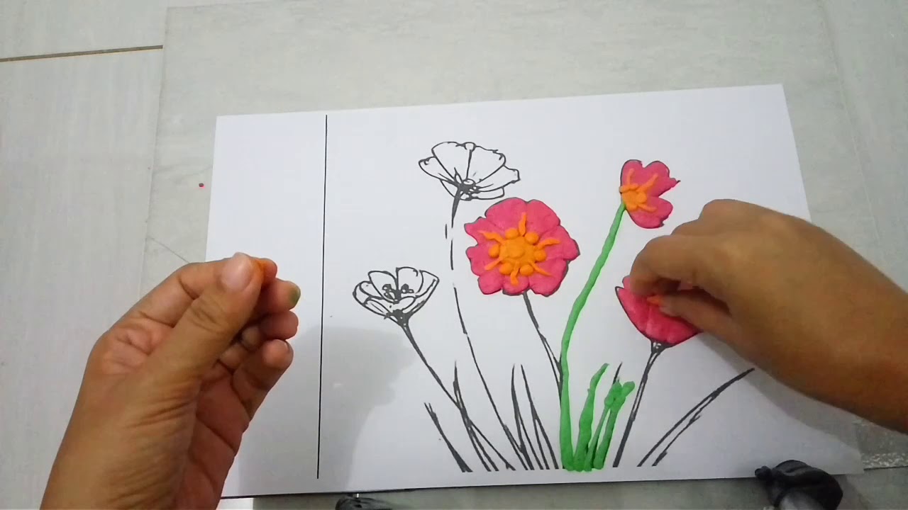 Gambar Kolase Bunga Mawar Dari Kertas Origami Gambar 