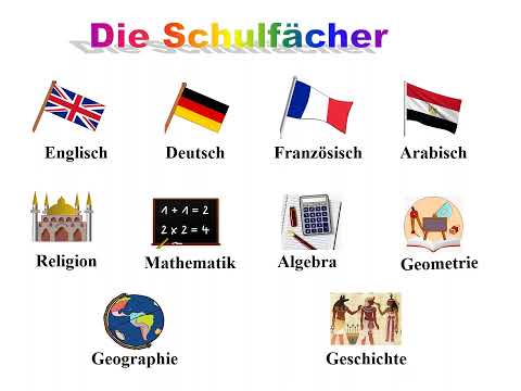 die Schulfächer - school subjects - المواد الدراسية باللغة الالمانية