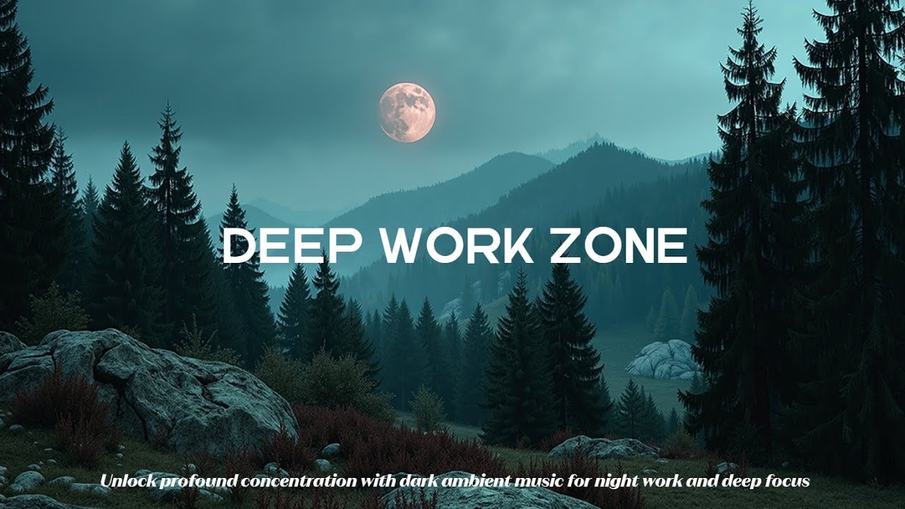 Глубокая ночная фокусировка для интенсивной учебы, концентрации и состояния потока
