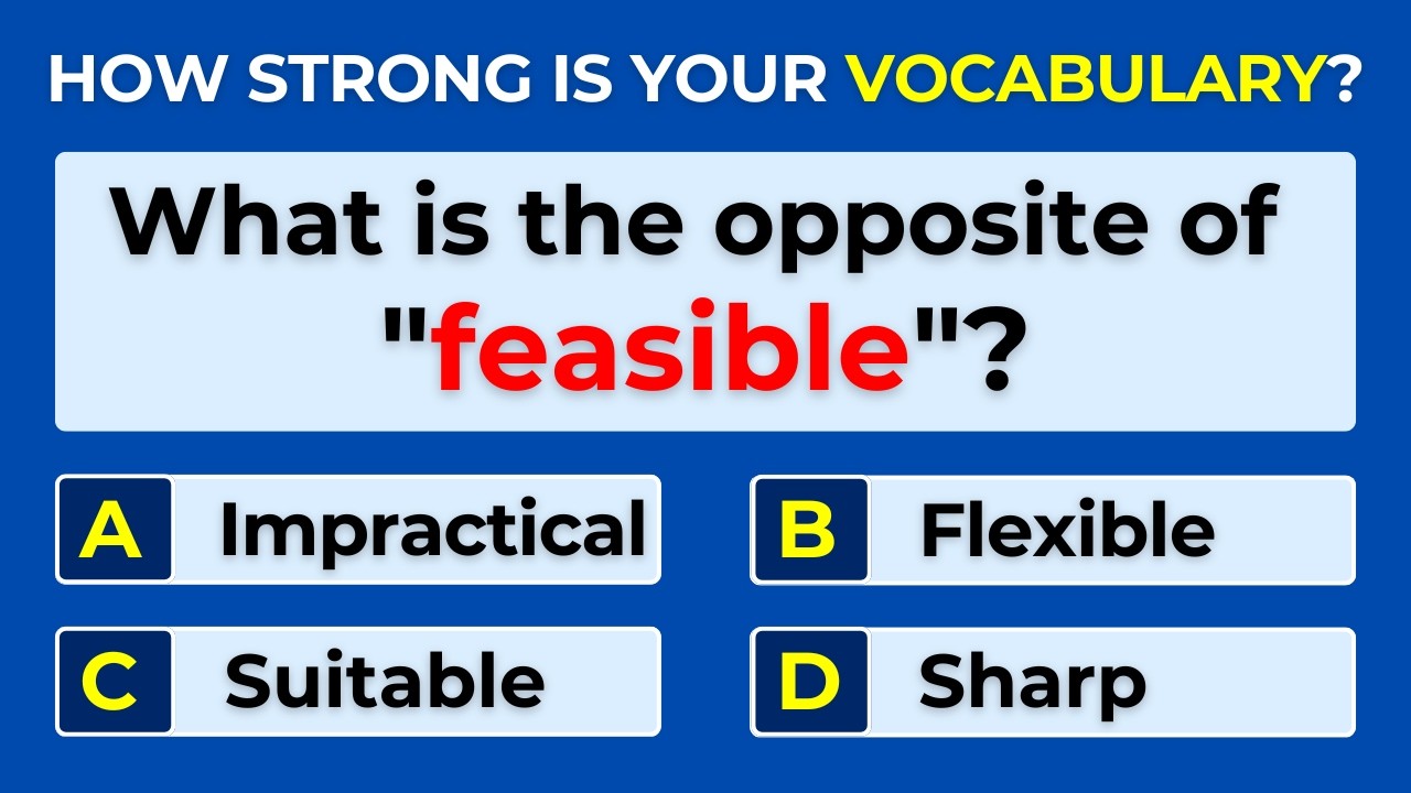 How Strong Is Your Vocabulary? Can You Score 30/30? Antonyms Quiz | #Challenge 14