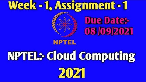 cloud computing week 1 solution | NPTEL | cloud computing | assignment 1 solution