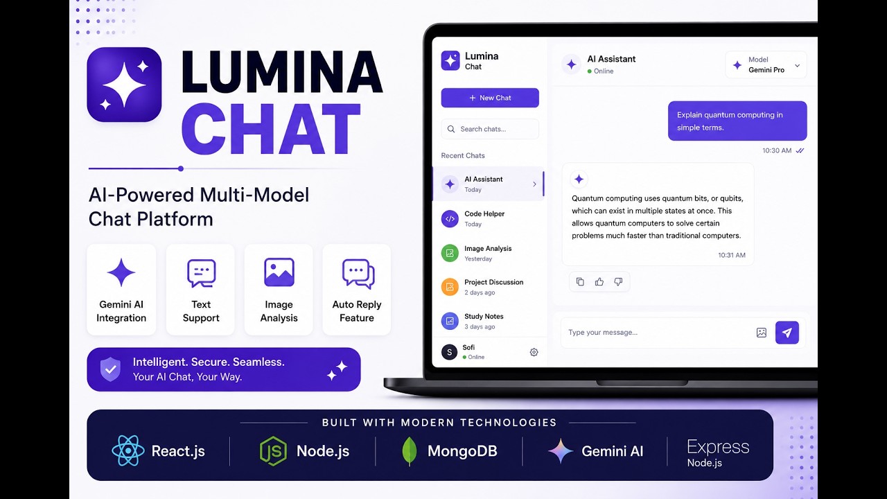 Lumina Chat | AI-Powered Multi-Model Chat Application | Full Stack ...