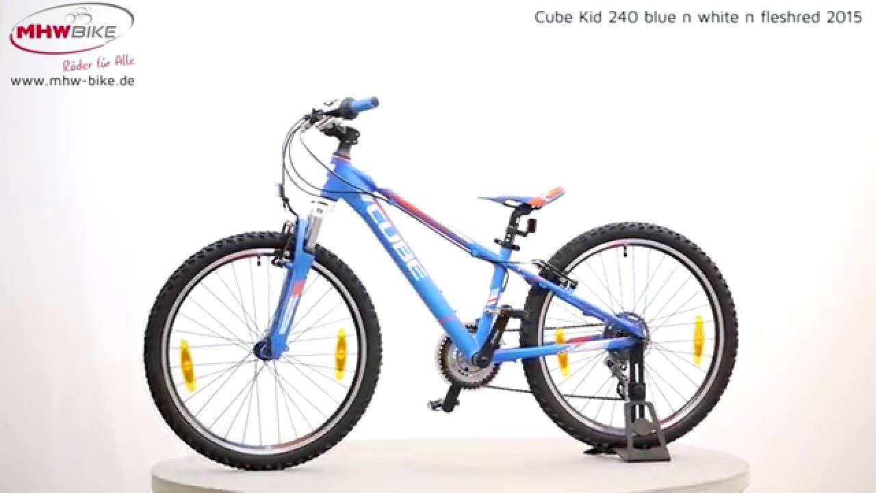 Cube Kid 240 blue n white n flashred 2015 - Kinder Mountainbike 24 Zoll -  YouTube