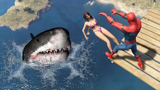 GTA 5 Water Ragdolls | SPIDERMAN Jumps/Fails ep.96 (Funny Moments)