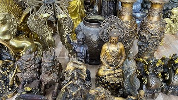 Bình đồng xưa _ Tượng chúa noen _ cặp tuỳ hưu. #độclạcầnthơ #doco