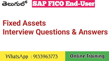 RTR Fixed Assets Interview Questions & Answers | Training 9133963773