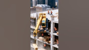 crane loses control and falls from the top of the building 😱 #engineering #fail