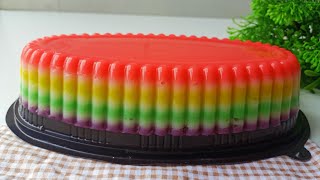 CARA MEMBUAT PUDING RAINBOW/PUDING SANTAN PELANGI‼️