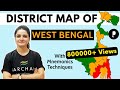 West Bengal Map 2021 | 23 Districts & 5 Divisions | Memory Techniques by Ma'am Richa