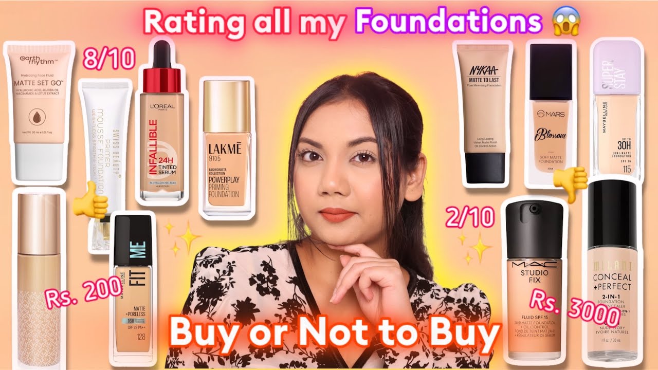Rating all my Foundations || Best Foundation for Oily Skin || Best & Worst Foundations