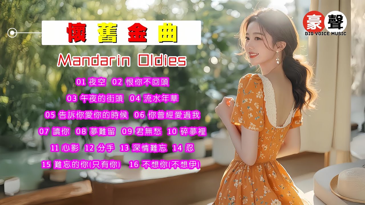 【懷舊金曲】夜空｜恨你不回頭｜午夜的街頭｜流水年華｜告訴你愛你的時候｜你曾經愛過我｜讀你｜夢難留｜君無愁｜碎夢裡｜心影 Mandarin Oldies 70's (歌詞版)