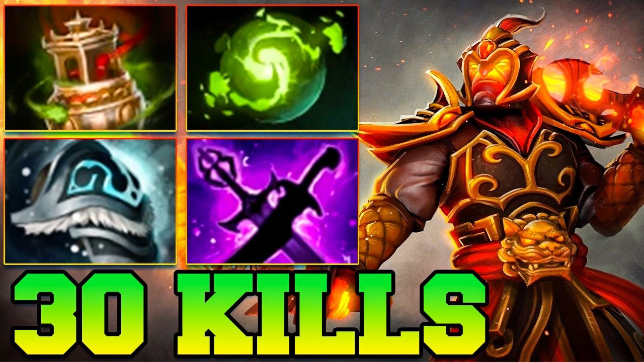 30 Kills Ember Spirit Solo Carry ! Ember Spirit Dota 2 Carry Safe Lane Pro Gameplay 7.40