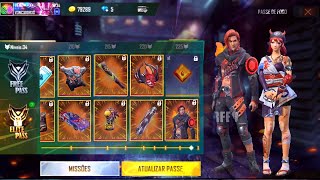 VAZOU! NOVO PASSE DE ELITE DE JULHO E AGOSTO, NOVAS SKINS DE GELO, PRANCHAS E MAIS!! FREE FIRE