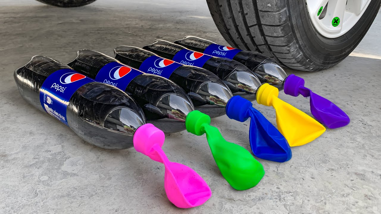😱 Funny Crushing Experiment Rainbow Balloon Pepsi vs Car! Crushing Crunchy, Soft Things with Car!